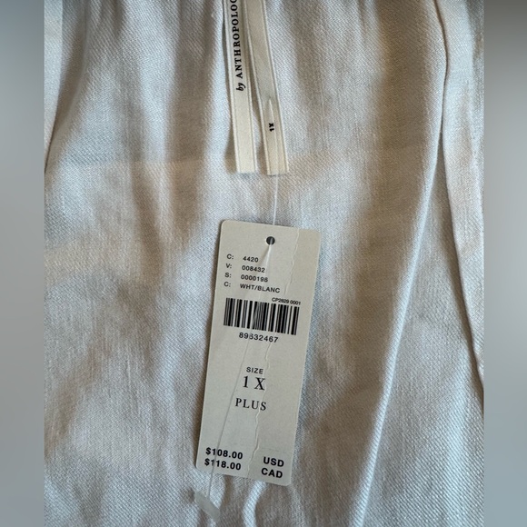 Anthropologie Linen Cutout Button-Front Tank - Picture 7 of 8